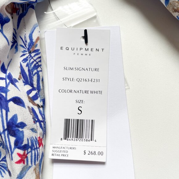 Equipment Slim Signature Silk Shirt Nature White Size Small NEW NWT - Picture 5 of 8